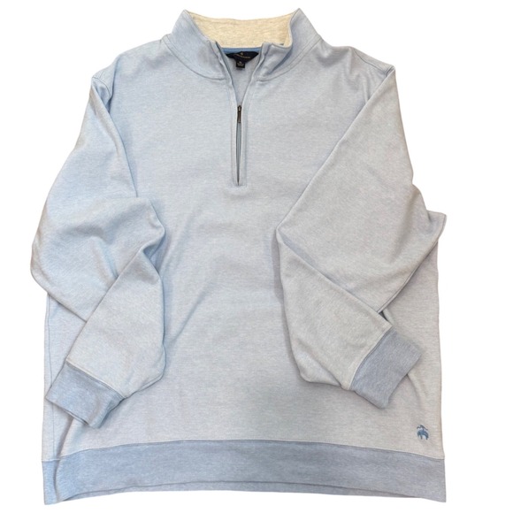Brooks‎ Brothers Mens Light Blue 1/4 Zip Pullover Sweatshirt Size XL Long Sleeve - Picture 2 of 10
